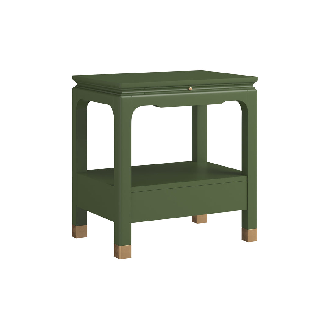 Eave Bedside Table-Darkened Sage