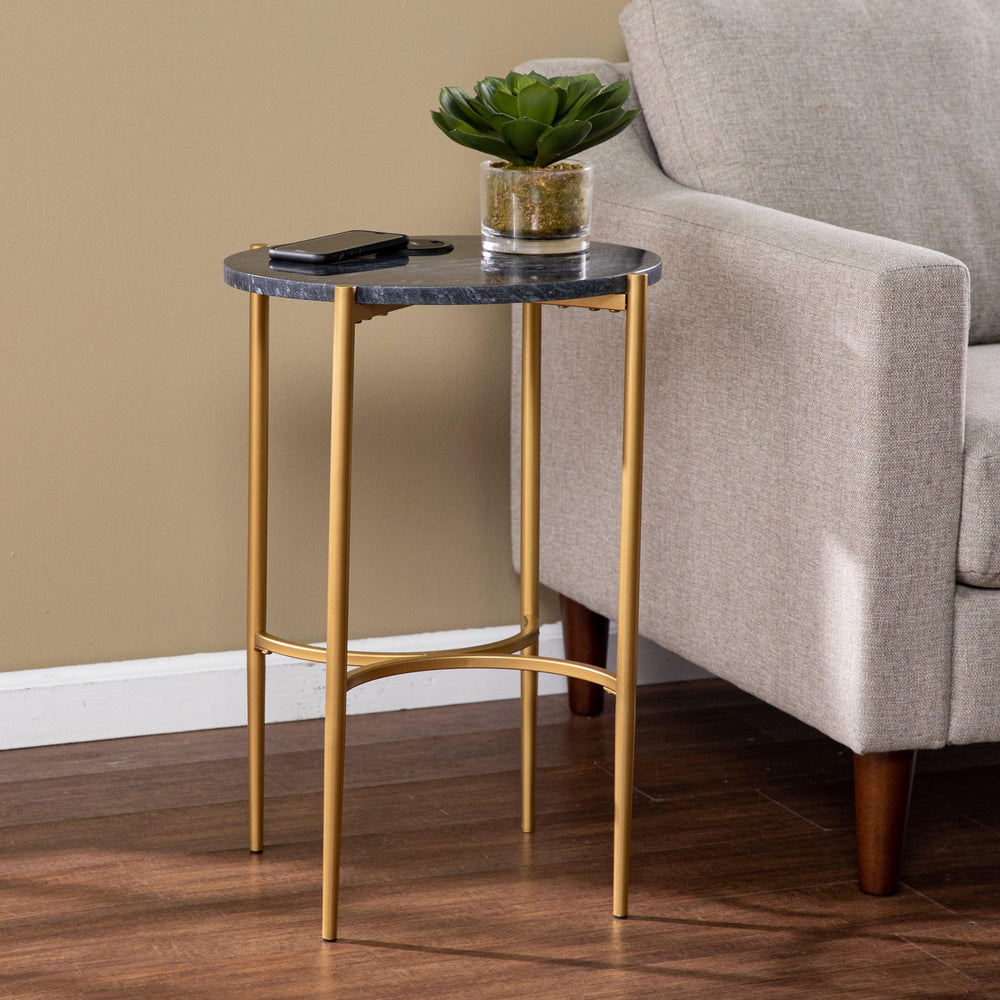 SwayLiving Clarvin Side Table w/ Wireless Charging Station ACCENT TABLES