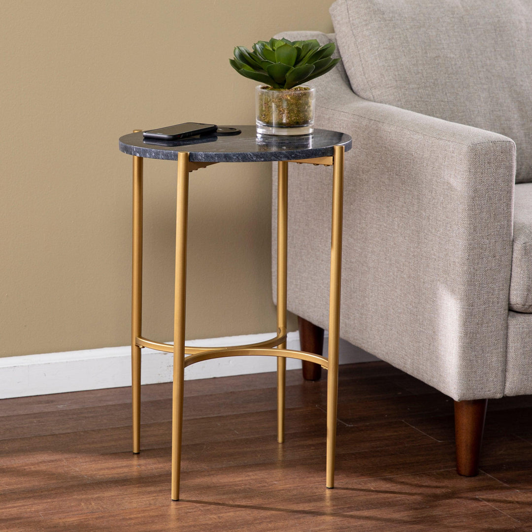 SwayLiving Clarvin Side Table w/ Wireless Charging Station ACCENT TABLES
