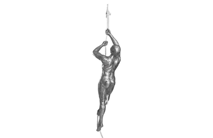 SwayLiving Climbing Sculpture w/Rope, Black/Silver, Aluminum DECORATIVE OBJECTS