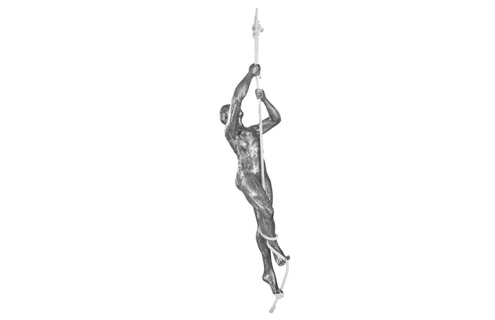 SwayLiving Climbing Sculpture w/Rope, Black/Silver, Aluminum DECORATIVE OBJECTS