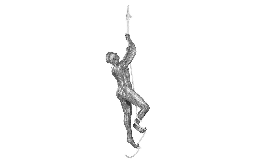 SwayLiving Climbing Sculpture w/Rope, Black/Silver, Aluminum DECORATIVE OBJECTS