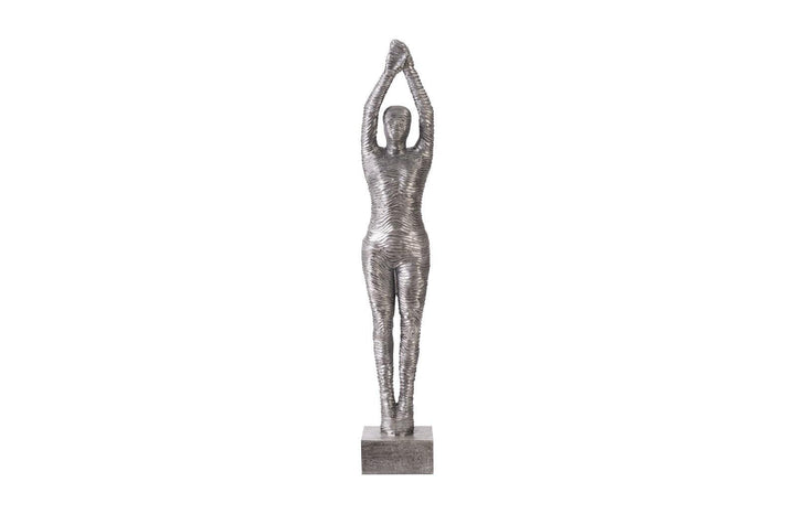 SwayLiving Standing Diving Sculpture, Black/Silver, Aluminum DECORATIVE OBJECTS