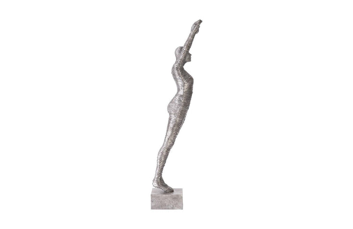 SwayLiving Standing Diving Sculpture, Black/Silver, Aluminum DECORATIVE OBJECTS