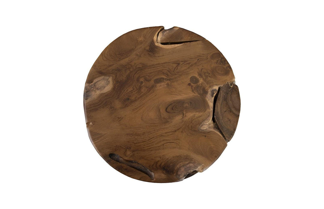 SwayLiving Teak Slice Pedestal, Round ACCENT TABLES