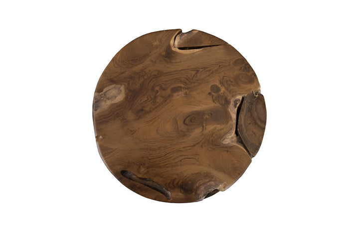 SwayLiving Teak Slice Pedestal, Round ACCENT TABLES