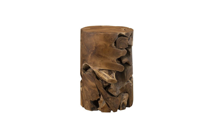 SwayLiving Teak Slice Pedestal, Round ACCENT TABLES