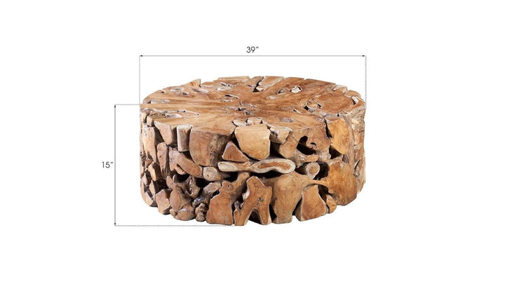 SwayLiving Teak Slice Coffee Table, Round COFFEE TABLES