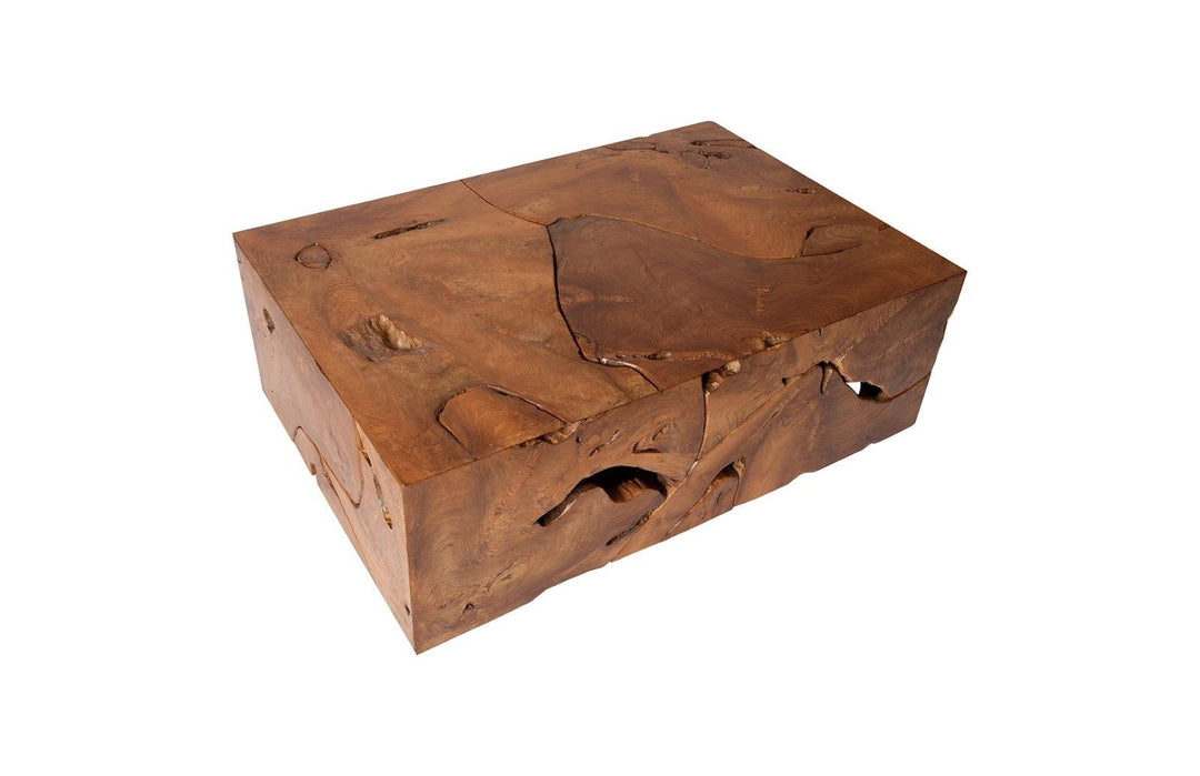 SwayLiving Teak Slice Coffee Table, Rectangle COFFEE TABLES