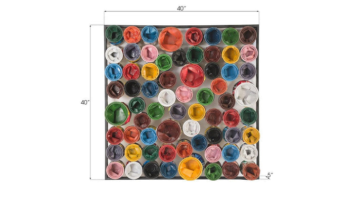 SwayLiving Paint Can Wall Art, Square, Assorted Colors, LG WALL ART