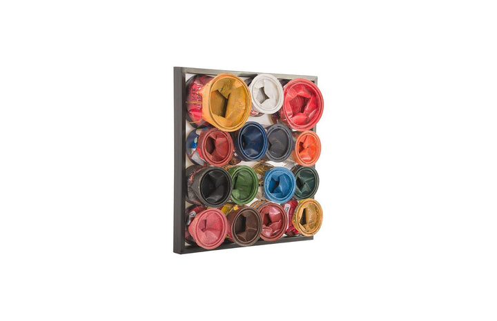 SwayLiving Paint Can Wall Art, Square, Assorted Colors, SM WALL ART