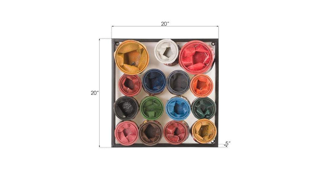 SwayLiving Paint Can Wall Art, Square, Assorted Colors, SM WALL ART