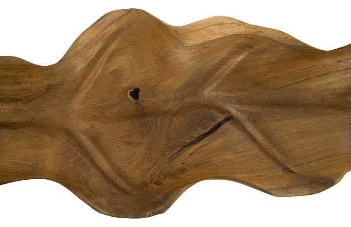 SwayLiving Carved Leaf Sculpture on Stand, Mahogany DECORATIVE OBJECTS