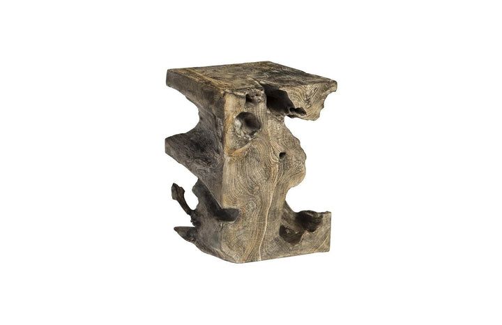 SwayLiving Black Wash Stool, Square OTTOMANS, POUFS, + STOOLS