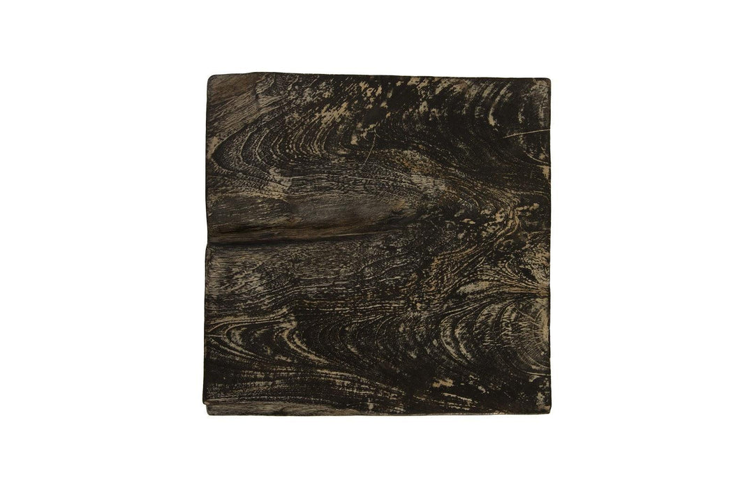 SwayLiving Black Wash Stool, Square OTTOMANS, POUFS, + STOOLS