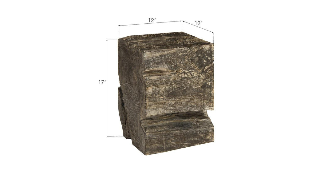 SwayLiving Black Wash Stool, Square OTTOMANS, POUFS, + STOOLS