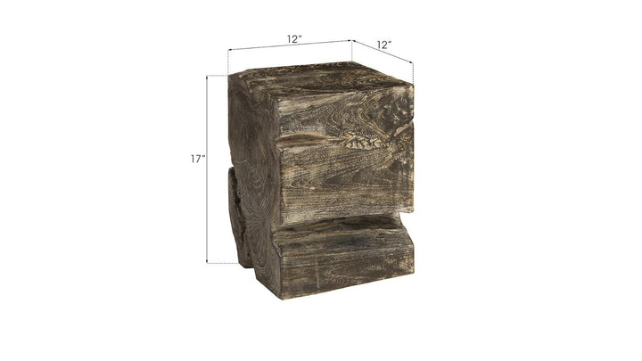 SwayLiving Black Wash Stool, Square OTTOMANS, POUFS, + STOOLS
