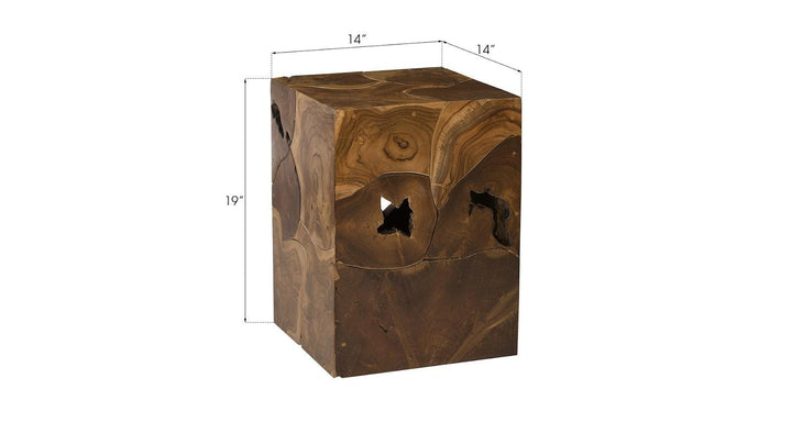 SwayLiving Teak Slice Side Table ACCENT TABLES