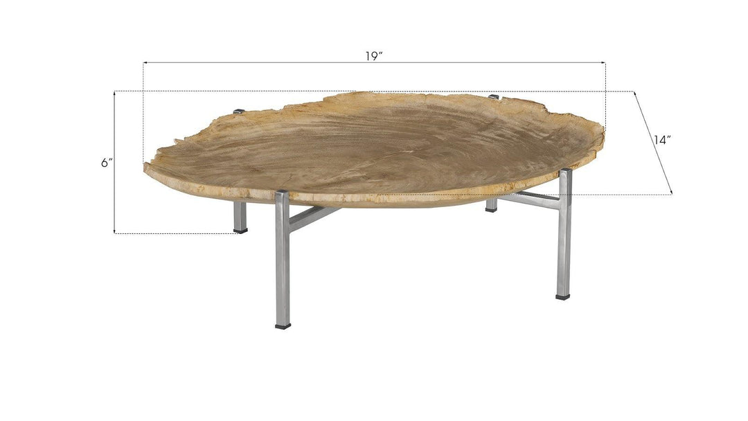 SwayLiving Petrified Wood Tray, Stainless Steel Base, Assorted Styles and Sizes DECORATIVE TRAYS, PLATES, + BOWLS