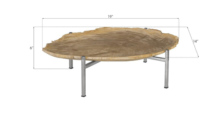 SwayLiving Petrified Wood Tray, Stainless Steel Base, Assorted Styles and Sizes DECORATIVE TRAYS, PLATES, + BOWLS