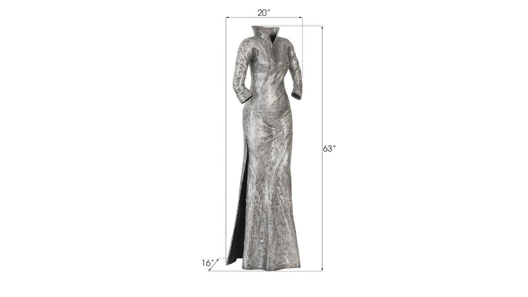 SwayLiving Dress Sculpture, Long Sleeves, Black/Silver, Aluminum DECORATIVE OBJECTS