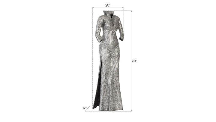 SwayLiving Dress Sculpture, Long Sleeves, Black/Silver, Aluminum DECORATIVE OBJECTS