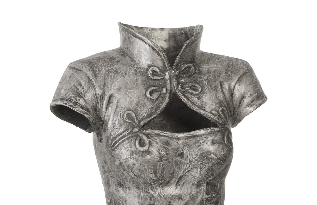 SwayLiving Dress Sculpture, Short Sleeves, Black/Silver, Aluminum DECORATIVE OBJECTS