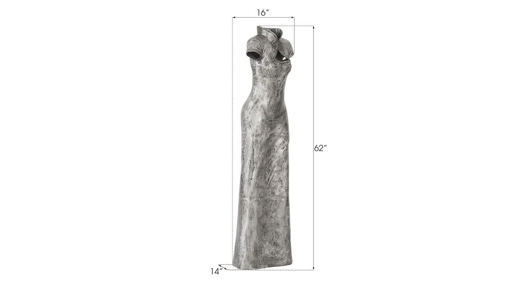 SwayLiving Dress Sculpture, Short Sleeves, Black/Silver, Aluminum DECORATIVE OBJECTS