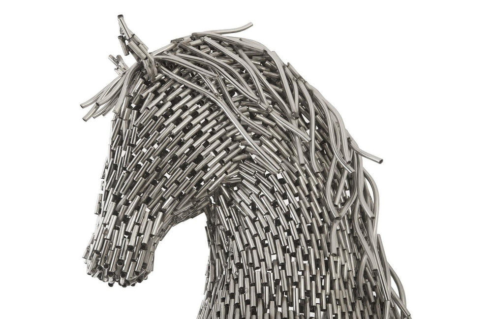 SwayLiving Horse Pipe Sculpture, Rearing, Stainless Steel DECORATIVE OBJECTS