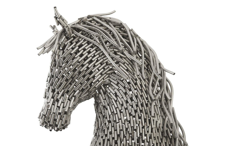 SwayLiving Horse Pipe Sculpture, Rearing, Stainless Steel DECORATIVE OBJECTS