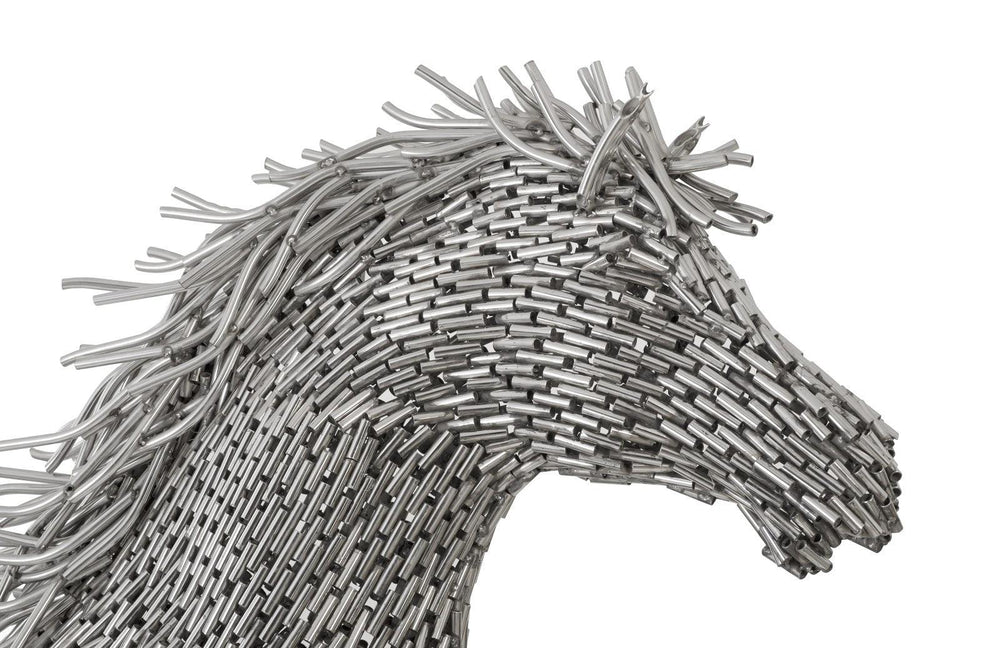 SwayLiving Horse Pipe Sculpture, Galloping, Stainless Steel DECORATIVE OBJECTS