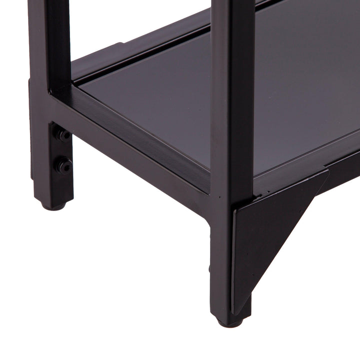 SwayLiving Bergen Glass Console Table - Black CONSOLE TABLES