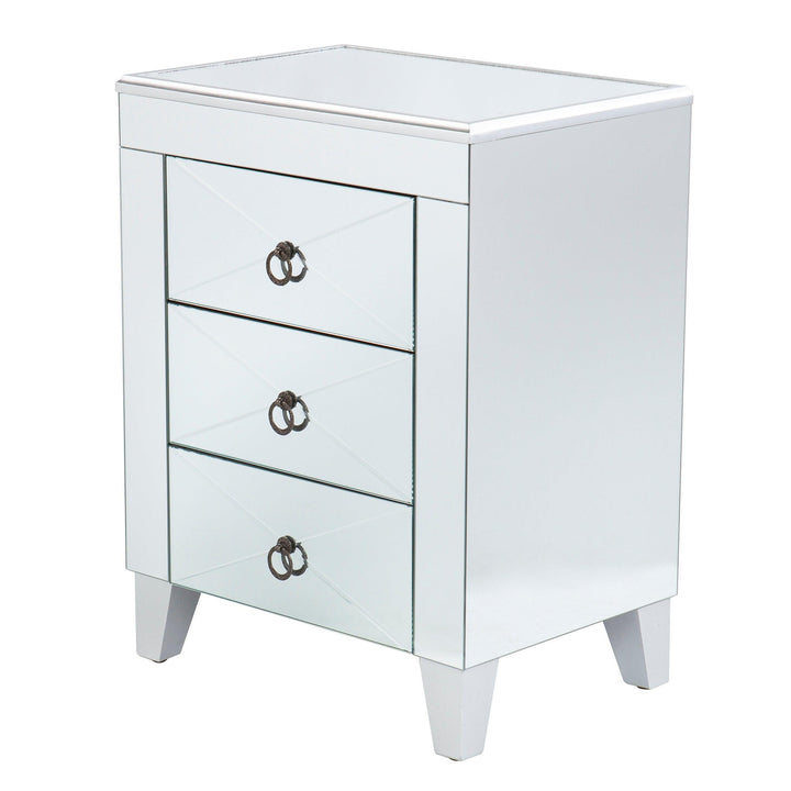SwayLiving Cresheim Mirrored End Table w/ Drawers ACCENT TABLES