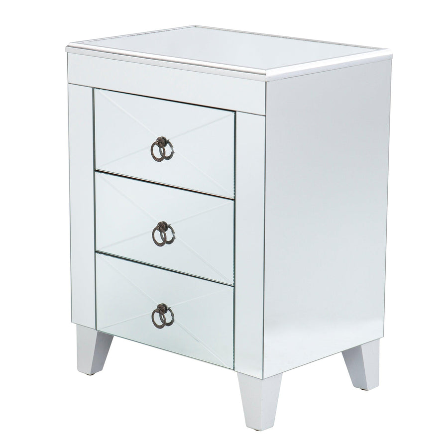 SwayLiving Cresheim Mirrored End Table w/ Drawers ACCENT TABLES