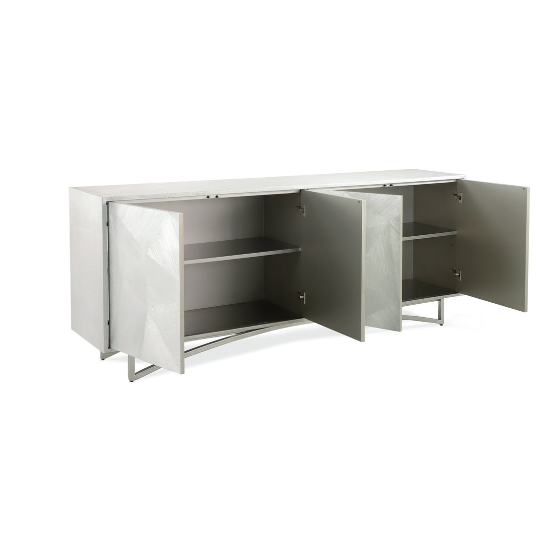 Vertex Four-Door Sideboard, Silver