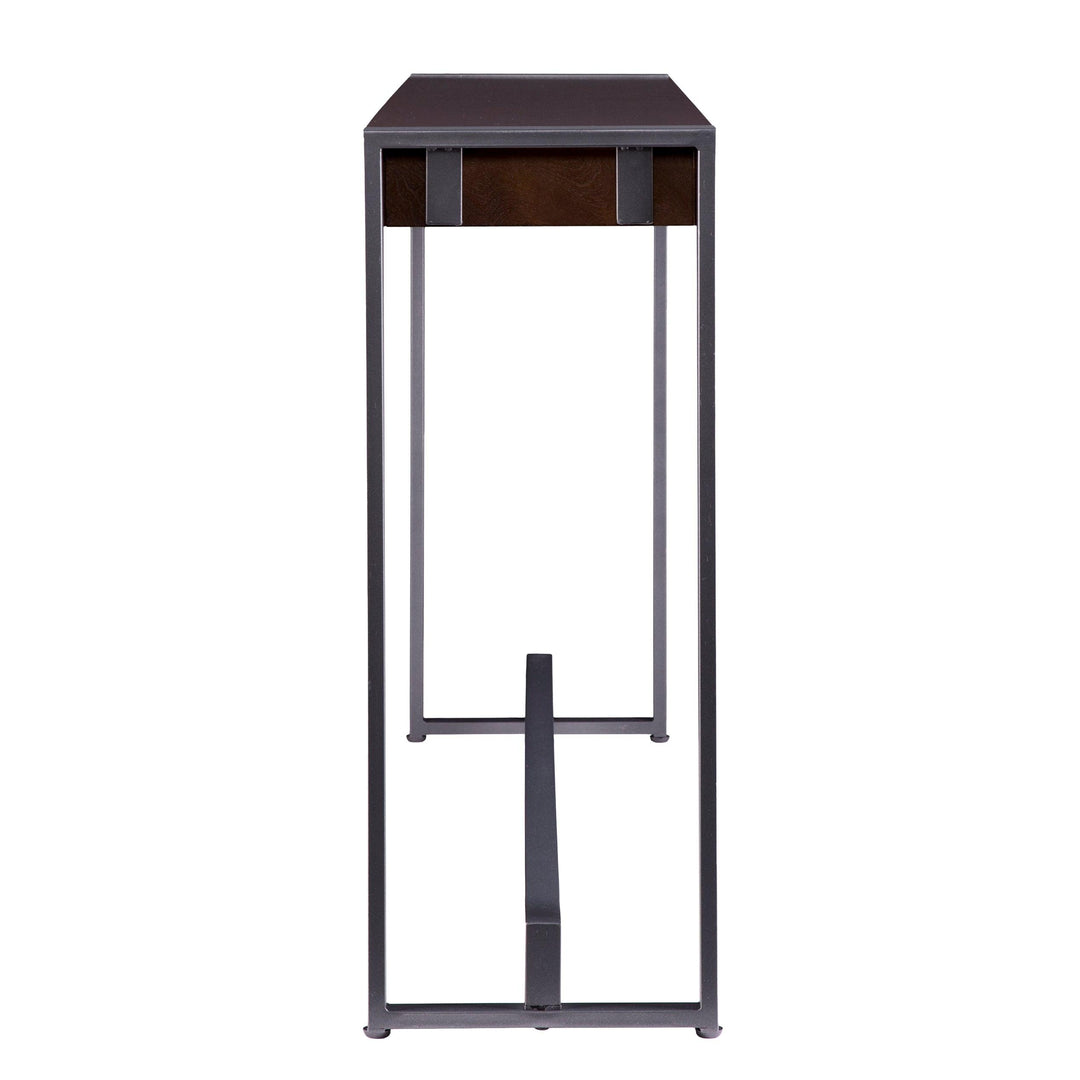 SwayLiving Holly & Martin Macen Console - Dark Tobacco w/ Gunmetal CONSOLE TABLES