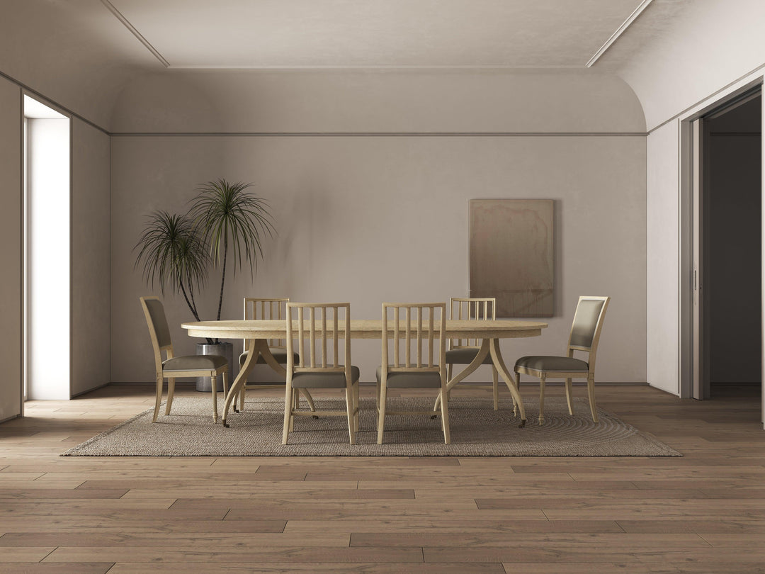 SwayLiving Timeless Solar Spider Leg Dining Table in Bleached Walnut DINING TABLES