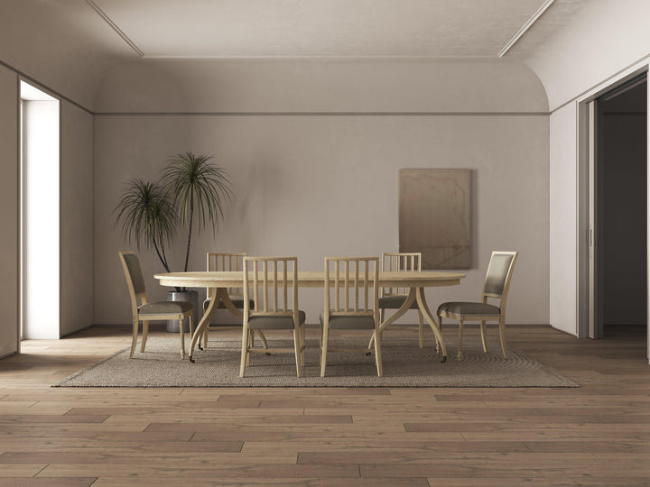 SwayLiving Timeless Solar Spider Leg Dining Table in Bleached Walnut DINING TABLES