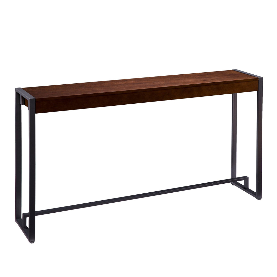SwayLiving Holly & Martin Macen Console - Dark Tobacco w/ Gunmetal CONSOLE TABLES