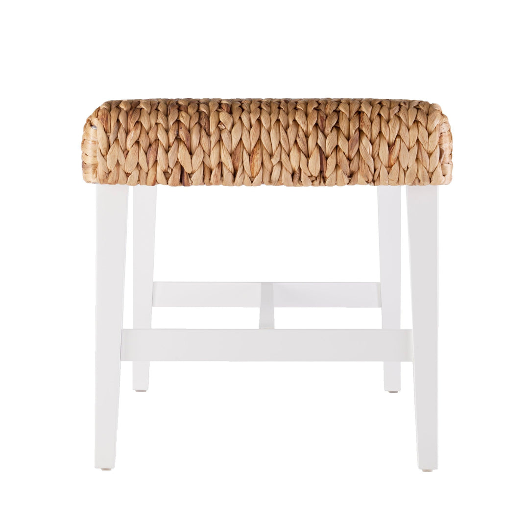 SwayLiving Standerson White Woven Coffee Table Bench BENCHES