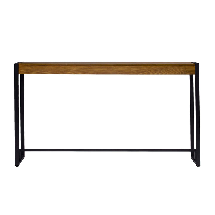 SwayLiving Holly & Martin Macen Console - Weathered Gray Oak w/ Black CONSOLE TABLES