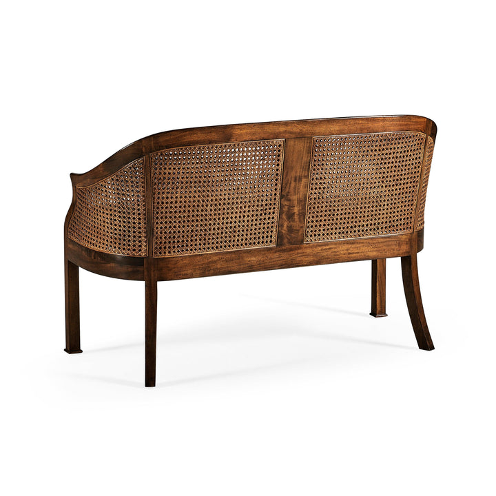 SwayLiving Walnut 2-Seater Salon Settee Cane Back BENCHES