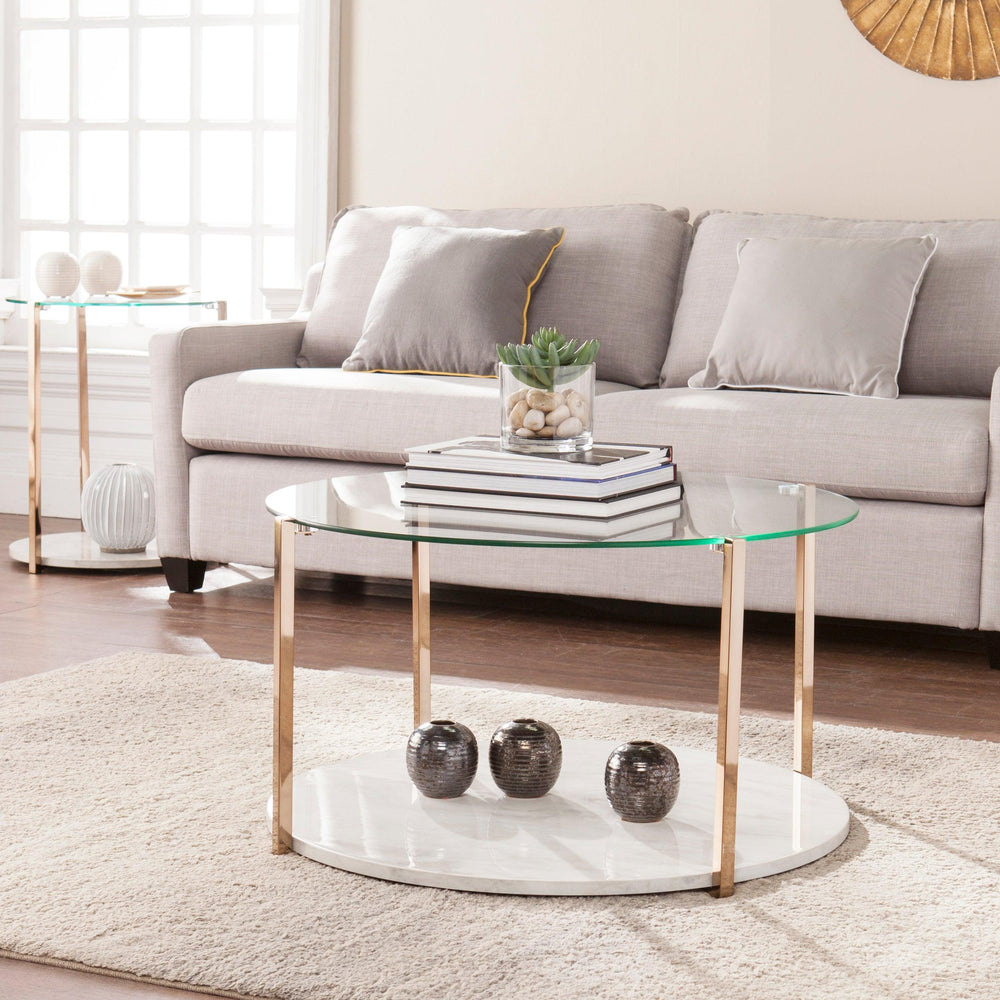 SwayLiving Avenida Cocktail Table - Glam Style - Warm Gold COFFEE TABLES