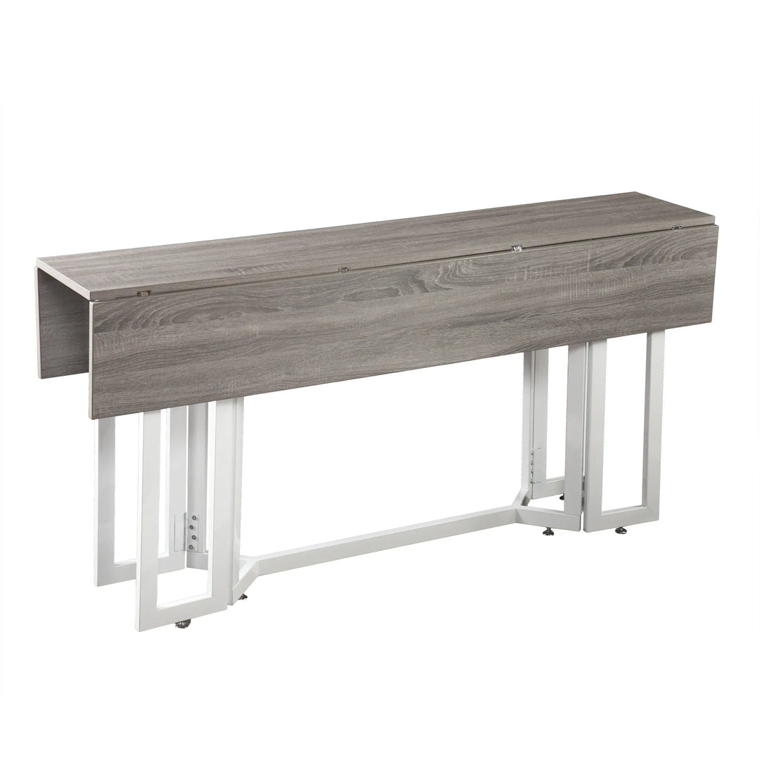 SwayLiving Holly & Martin Driness Drop Leaf Table - Gray w/ White DINING TABLES