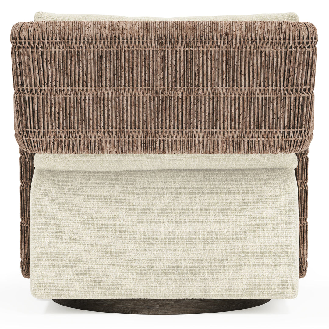 Maldives Outdoor Swivel Chair, Cream