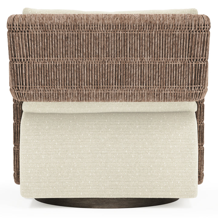Maldives Outdoor Swivel Chair, Cream