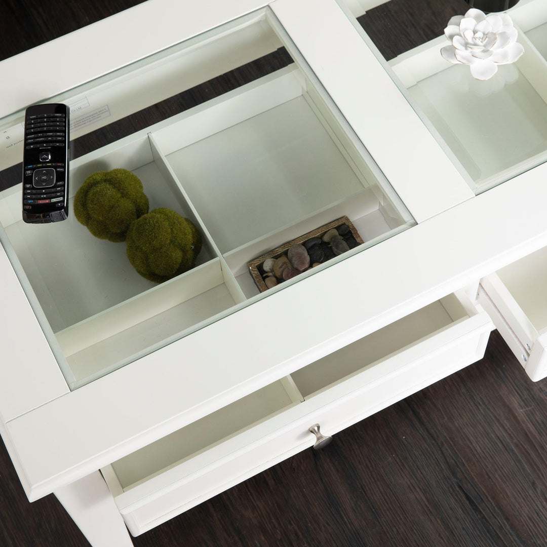 SwayLiving Panorama Glass-Top Coffee Table COFFEE TABLES