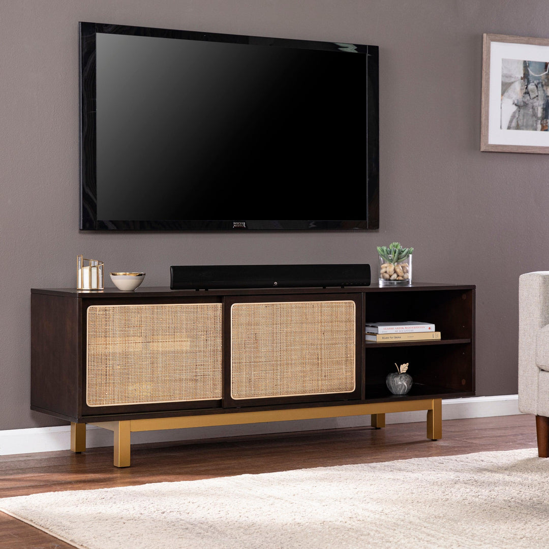 SwayLiving Carondale Sliding Door Media Stand MEDIA + TV STANDS
