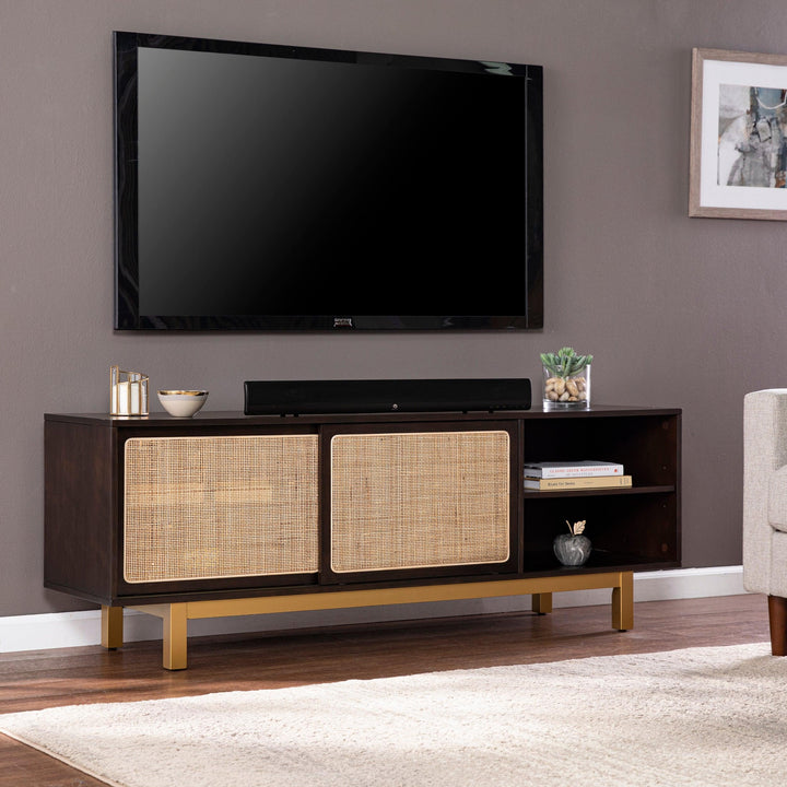 SwayLiving Carondale Sliding Door Media Stand MEDIA + TV STANDS