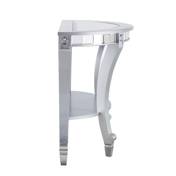 SwayLiving Lindsay Mirrored Demilune Console Table CONSOLE TABLES
